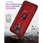 Wholesale LG Harmony 4 / Premier Pro Plus / K41 Tech Armor Ring Grip Case with Metal Plate (Navy Blue)